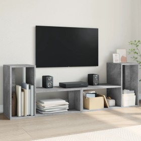 Muebles de TV 2 uds madera ingeniería gris hormigón 75x30x50