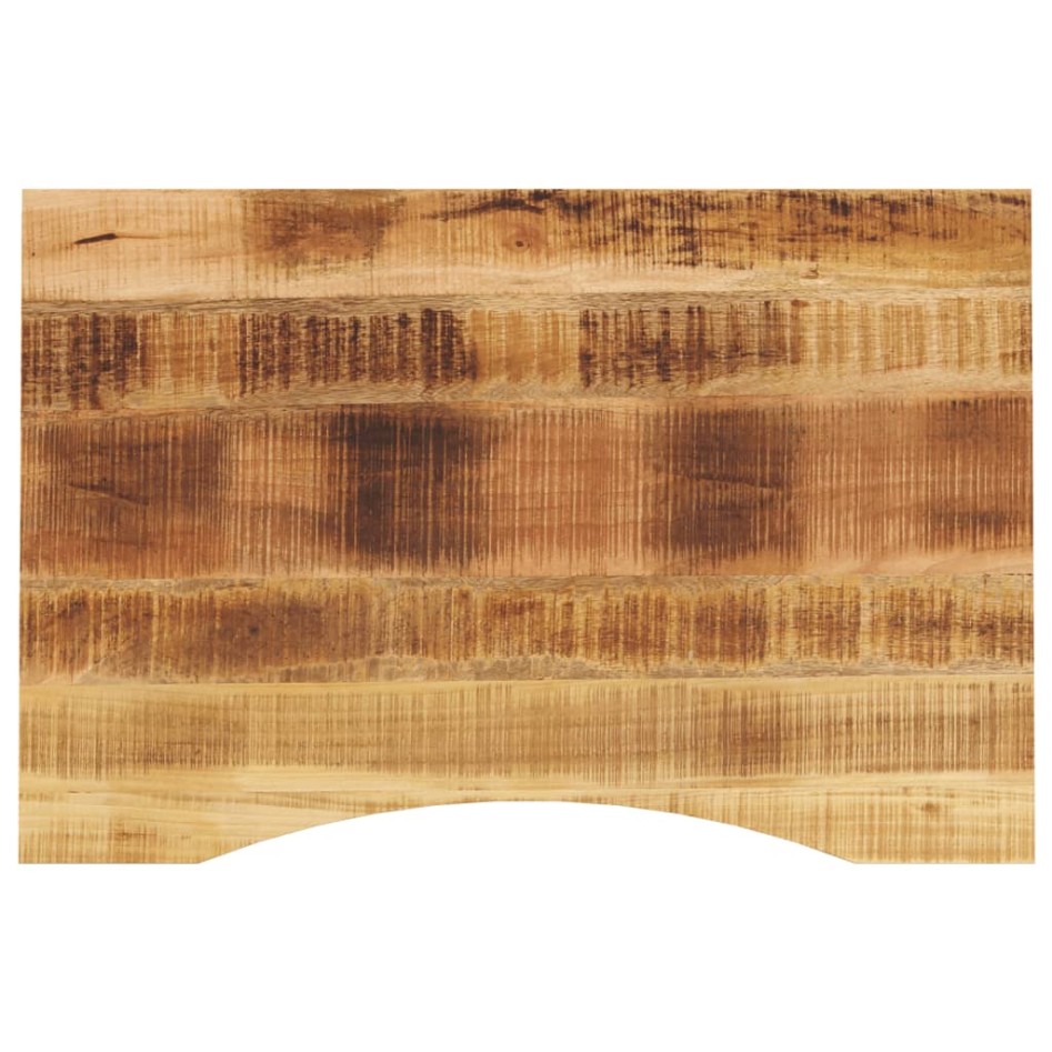 Tablero escritorio con curva madera mango rugosa 100x60x2,5
