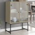 Armario auxiliar puertas de vidrio roble Sonoma 69x37x100