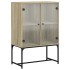 Armario auxiliar puertas de vidrio roble Sonoma 69x37x100
