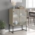Armario auxiliar puertas de vidrio roble Sonoma 69x37x100