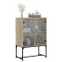 Armario auxiliar puertas de vidrio roble Sonoma 69x37x100