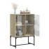 Armario auxiliar puertas de vidrio roble Sonoma 69x37x100