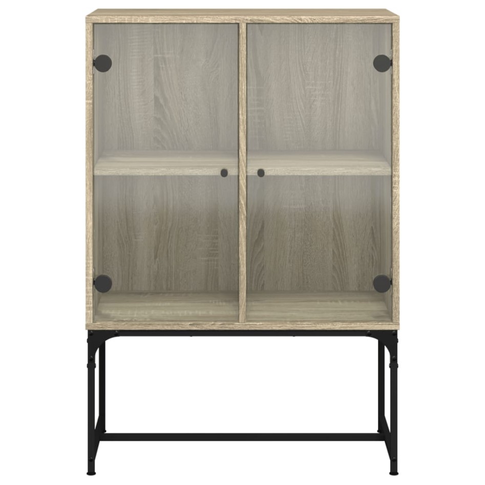 Armario auxiliar puertas de vidrio roble Sonoma 69x37x100