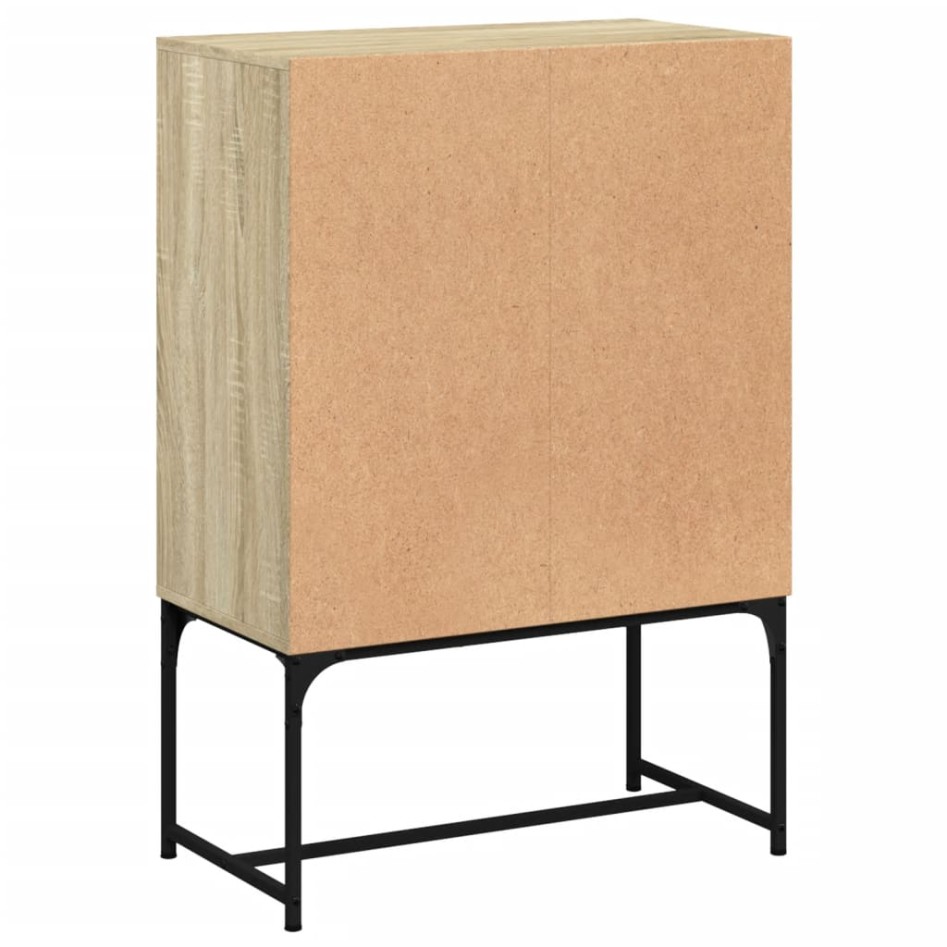 Armario auxiliar puertas de vidrio roble Sonoma 69x37x100