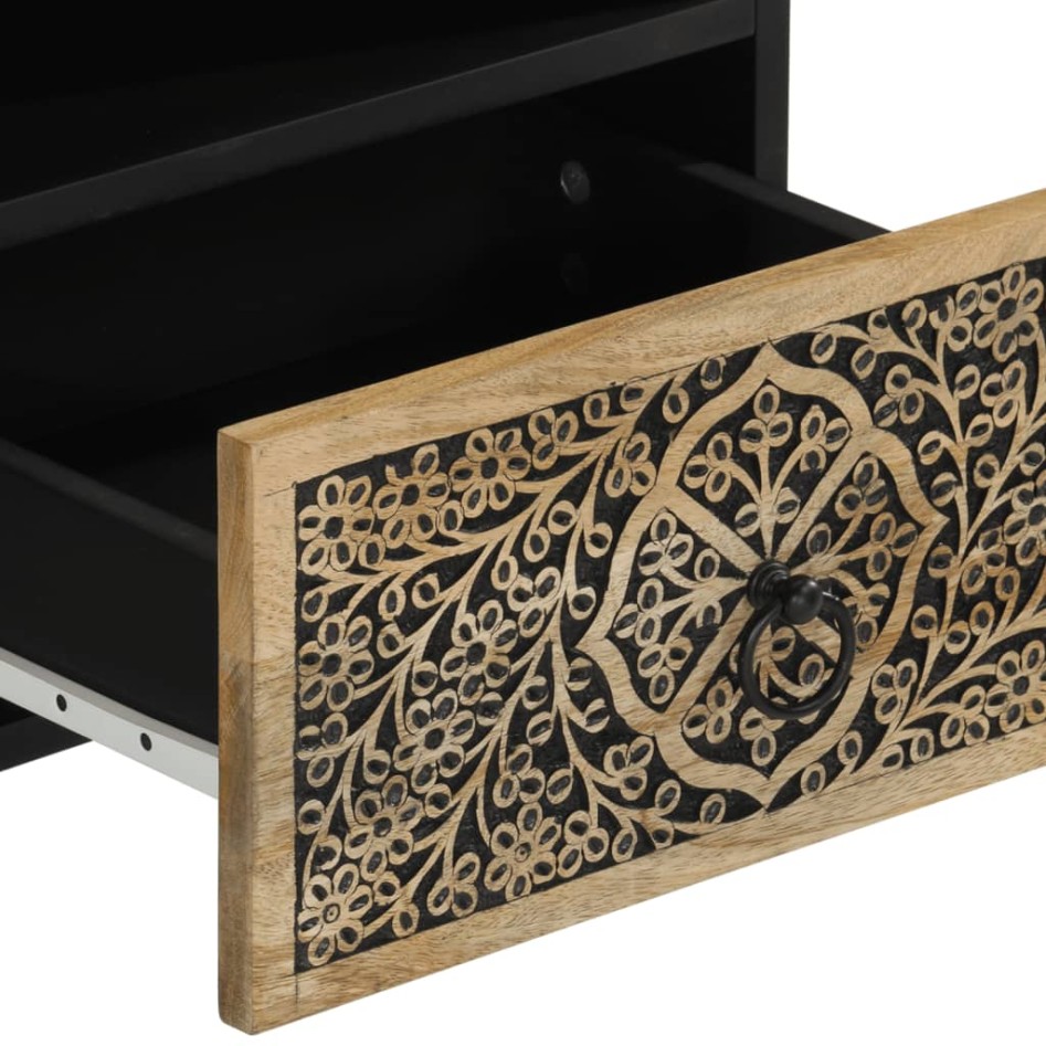 Mesita de noche de madera maciza de mango 40x33x46