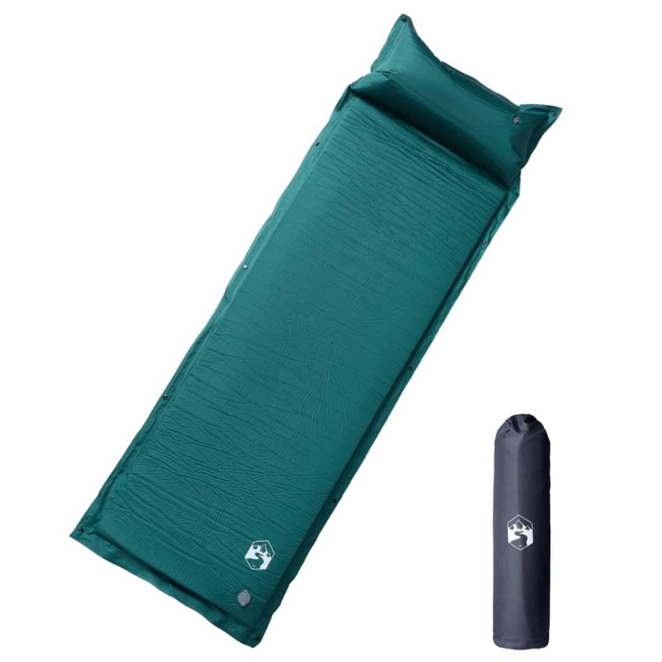 Colchón de camping autoinflable con almohada 1 persona