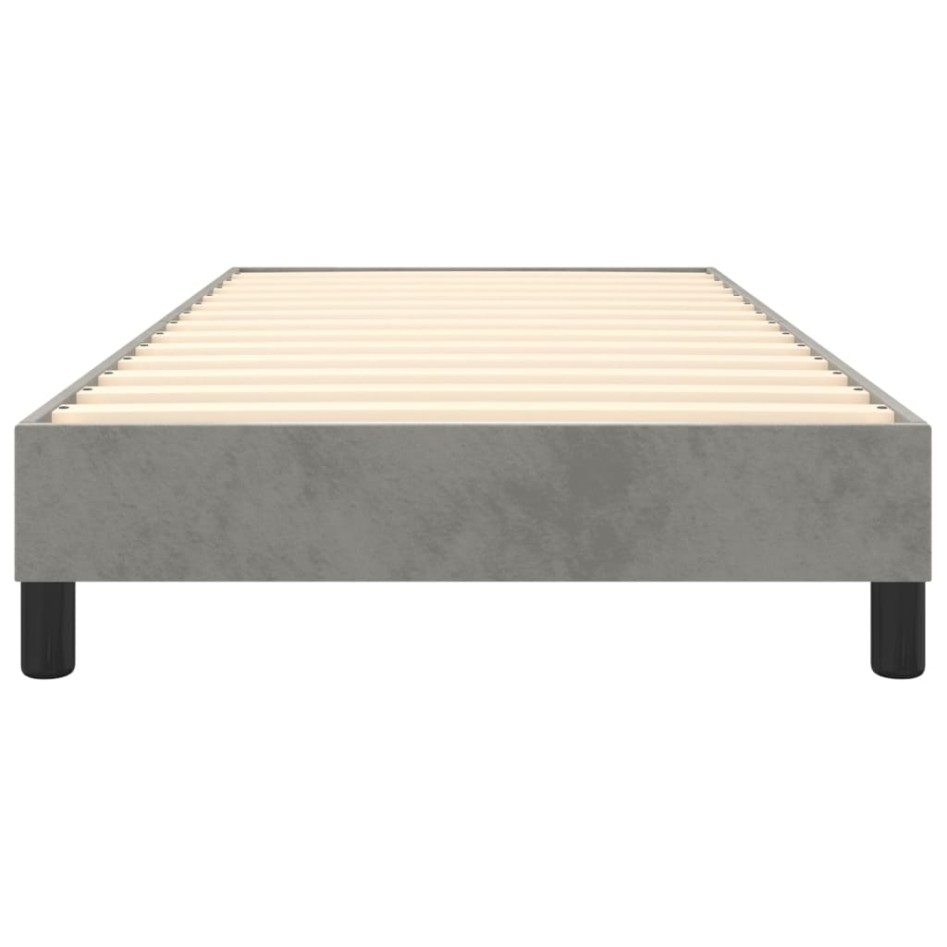 Estructura de cama sin colchón terciopelo gris claro 80x200