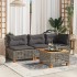 Mesa de jardín ratán sintético madera acacia gris 55x55x36