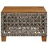 Mesa de jardín ratán sintético madera acacia gris 55x55x36