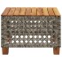 Mesa de jardín ratán sintético madera acacia gris 55x55x36