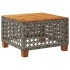 Mesa de jardín ratán sintético madera acacia gris 55x55x36