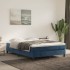 Estructura de cama sin colchón terciopelo azul oscuro