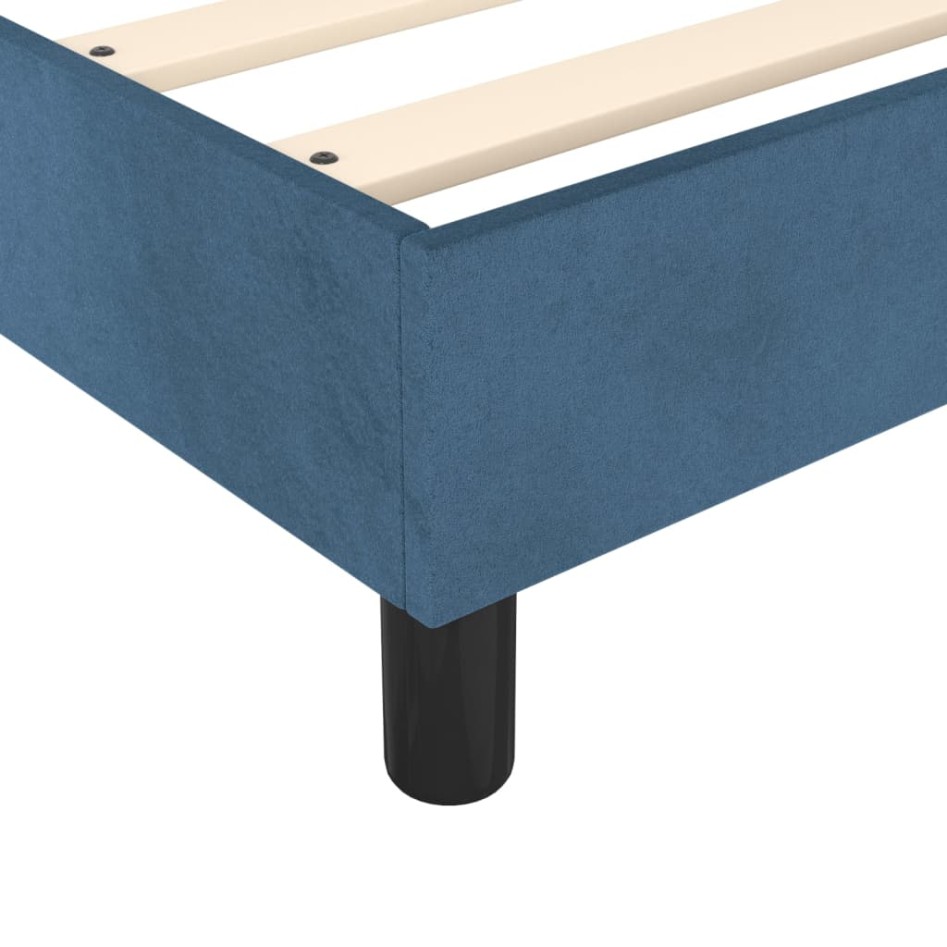 Estructura de cama sin colchón terciopelo azul oscuro