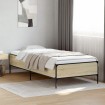 Estructura cama madera ingeniería metal roble Sonoma 90x200 cm