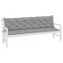 Cojines de banco de jardín 2 uds tela Oxford gris 200x50x7