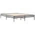 Estructura cama madera ingeniería metal gris Sonoma 140x190