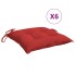 Cojines de silla de jardín 6 uds tela Oxford rojo 40x40x7