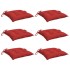 Cojines de silla de jardín 6 uds tela Oxford rojo 40x40x7