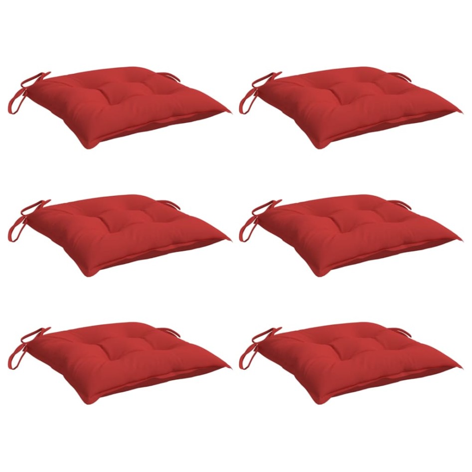 Cojines de silla de jardín 6 uds tela Oxford rojo 40x40x7