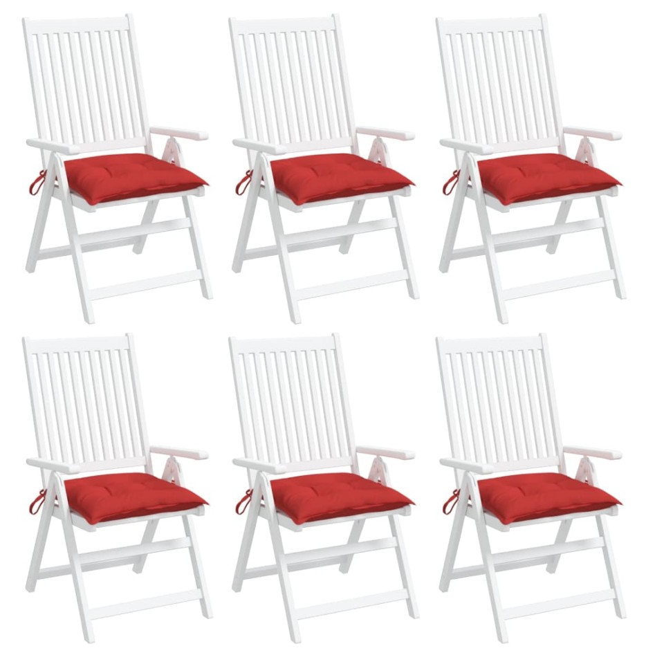 Cojines de silla de jardín 6 uds tela Oxford rojo 40x40x7