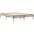 Estructura cama madera ingeniería metal roble Sonoma 120x190