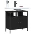 Armario para lavabo de baño madera ingeniería negro 60x30x60