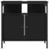 Armario para lavabo de baño madera ingeniería negro 60x30x60