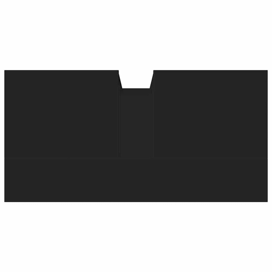 Armario para lavabo de baño madera ingeniería negro 60x30x60