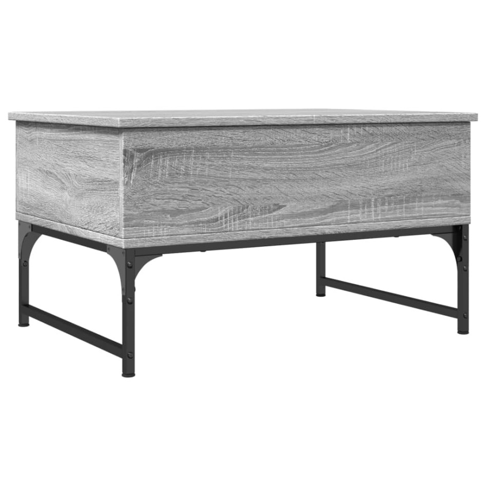 Mesa de centro madera ingeniería metal gris Sonoma 70x50x40