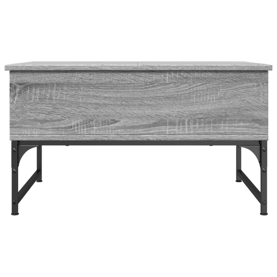 Mesa de centro madera ingeniería metal gris Sonoma 70x50x40