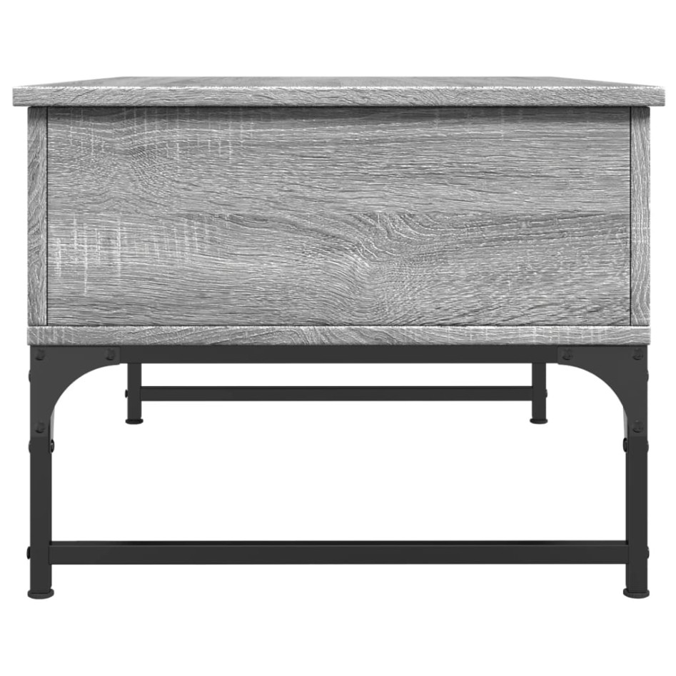 Mesa de centro madera ingeniería metal gris Sonoma 70x50x40