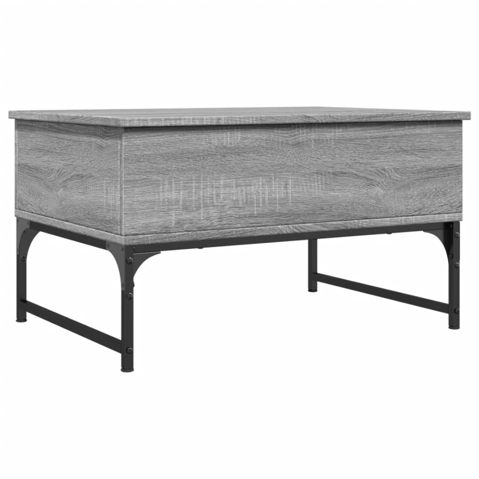 Mesa de centro madera ingeniería metal gris Sonoma 70x50x40