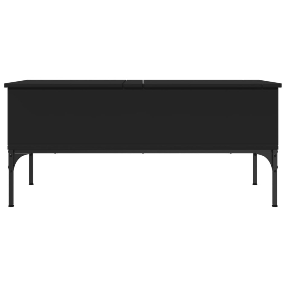 Mesa de centro madera de ingeniería y metal negro 100x50x45