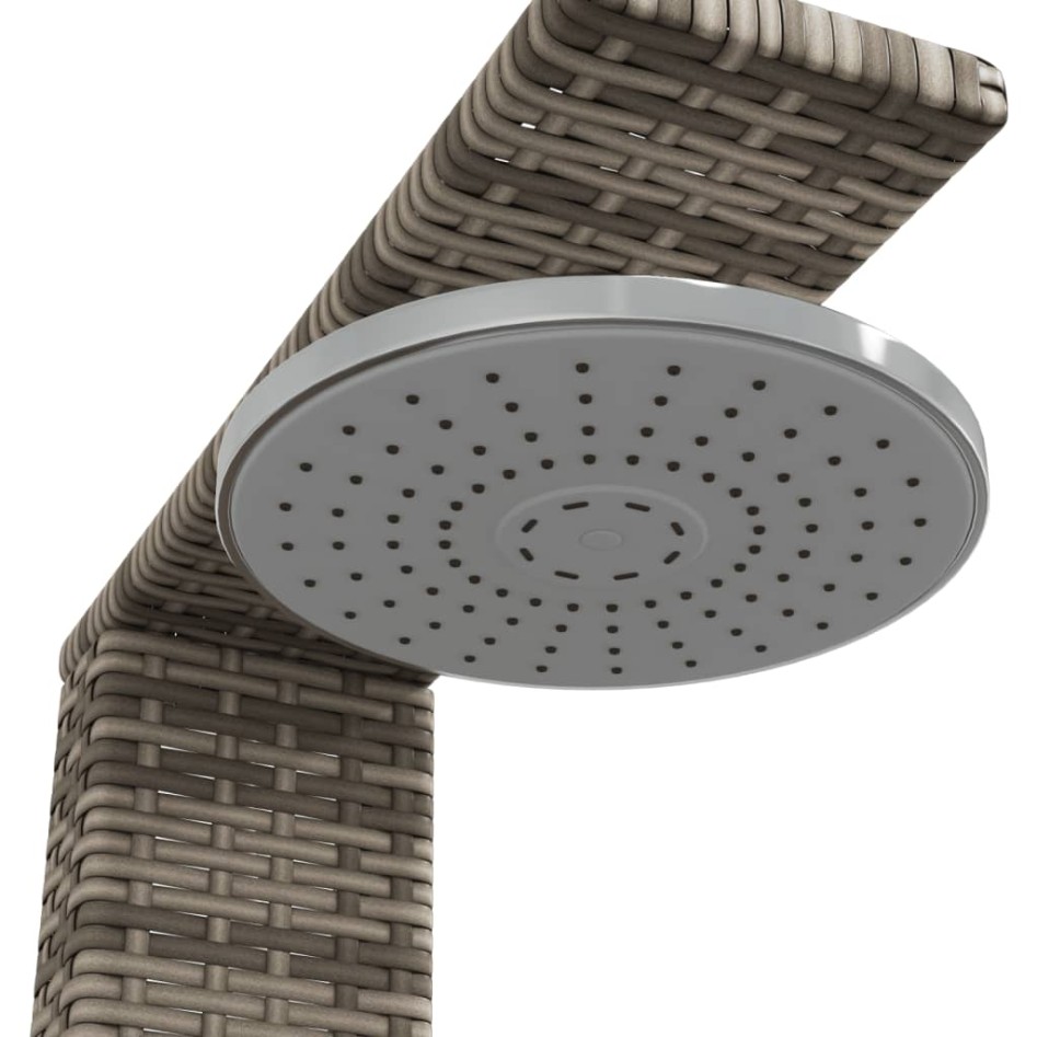 Ducha de exterior ratán PE y madera acacia gris 50x55x224