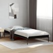Estructura de cama madera de ingeniería y metal negra 90x190 cm