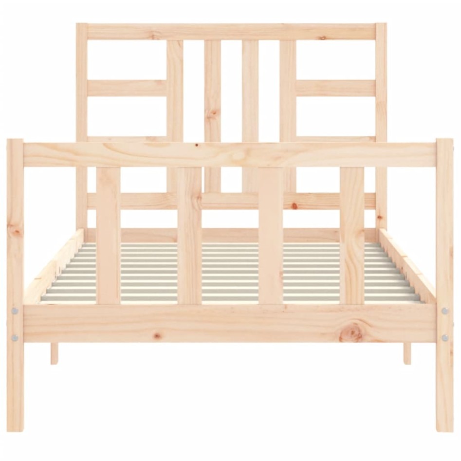 Estructura de cama sin colchón madera maciza de pino 90x200