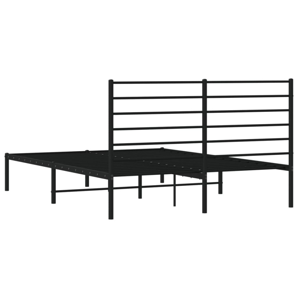Estructura cama sin colchón con cabecero metal negro 120x190