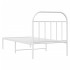 Estructura cama sin colchón con cabecero metal blanco 90x190
