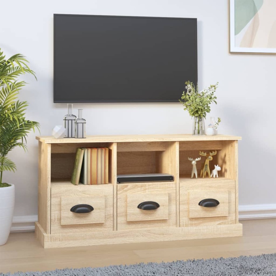 Mueble para TV madera contrachapada roble Sonoma 100x35x50
