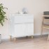 Aparador de madera contrachapada blanco brillante 60x35x70