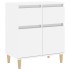 Aparador de madera contrachapada blanco brillante 60x35x70