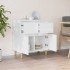 Aparador de madera contrachapada blanco brillante 60x35x70