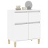 Aparador de madera contrachapada blanco brillante 60x35x70