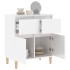 Aparador de madera contrachapada blanco brillante 60x35x70