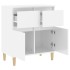 Aparador de madera contrachapada blanco brillante 60x35x70