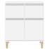 Aparador de madera contrachapada blanco brillante 60x35x70