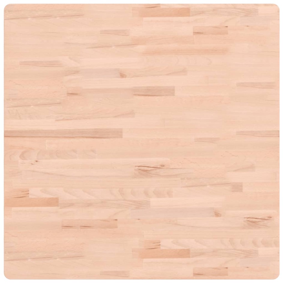 Tablero de mesa cuadrado de madera maciza de haya 80x80x2,5