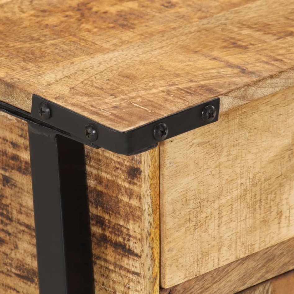 Mesita de noche madera maciza de mango 40x30x42