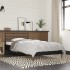 Estructura de cama madera de ingeniería y metal negra 90x190